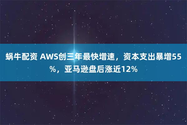 蜗牛配资 AWS创三年最快增速，资本支出暴增55%，亚马逊盘后涨近12%